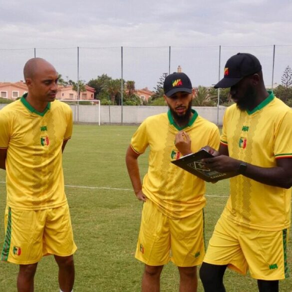 Joueurs du Mali U23 avant un match amical