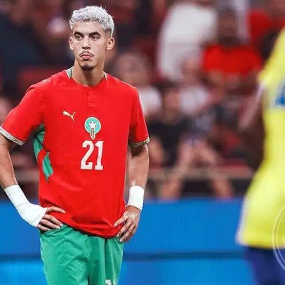 Yassir Zabiri, international marocain, sur le terrain avec les couleurs nationales