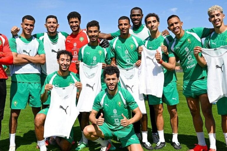 Les Lions de l’Atlas à l’entraînement avant le match amical contre le Mali