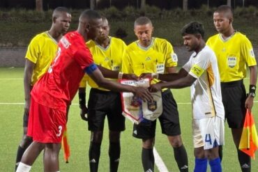 Les sélections de Maurice et du Sri Lanka avant leur match amical