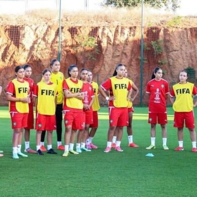 Les Lioncelles marocaines en séance de préparation avant le Mondial U17
