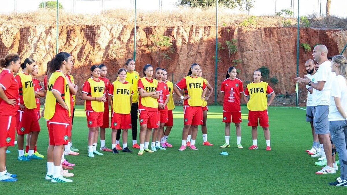 Les Lioncelles marocaines en séance de préparation avant le Mondial U17