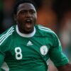 Un footballeur nigérian en action, image d’archive sans lien avec la conférence de presse.