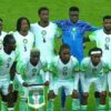 Les joueurs du Nigeria posent avant le match amical contre la Russie