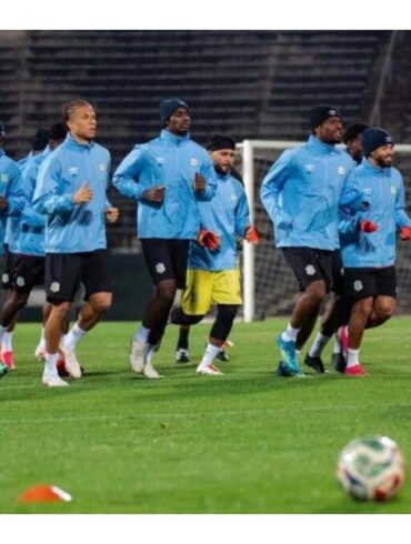 Joueurs de la RDC à l’entraînement en Afrique du Sud