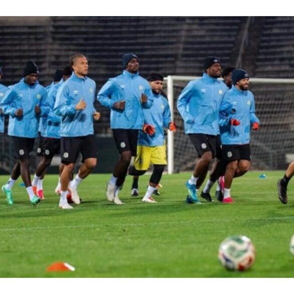 Joueurs de la RDC à l’entraînement en Afrique du Sud