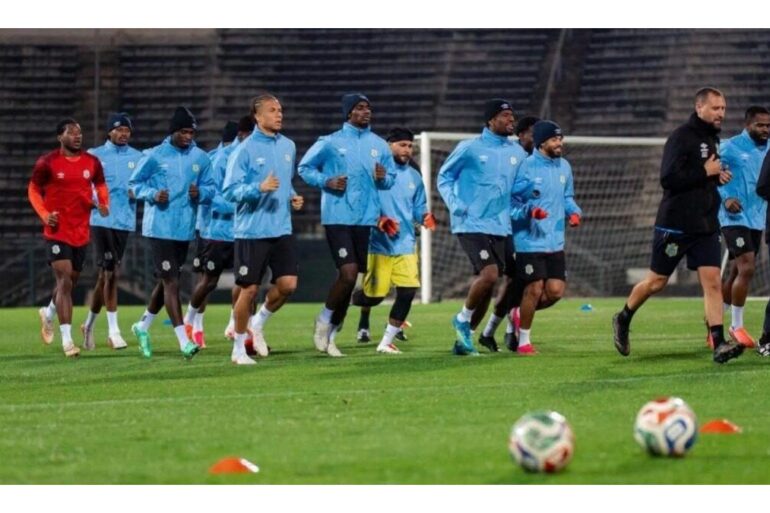 Joueurs de la RDC à l’entraînement en Afrique du Sud