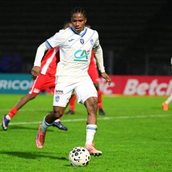 Karim Dermane en action sous le maillot de Troyes