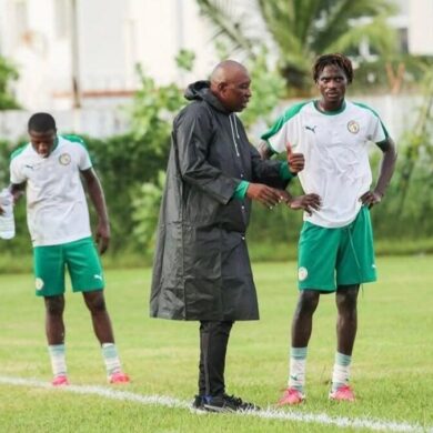 Joueurs du Sénégal U20 à l’entraînement