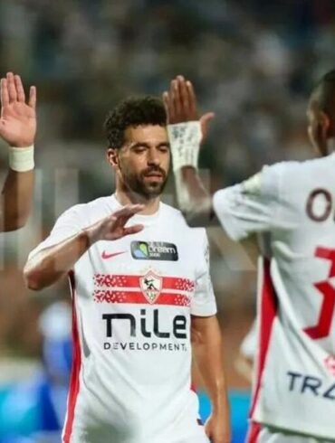 Des joueurs du Zamalek célèbrent pendant une rencontre
