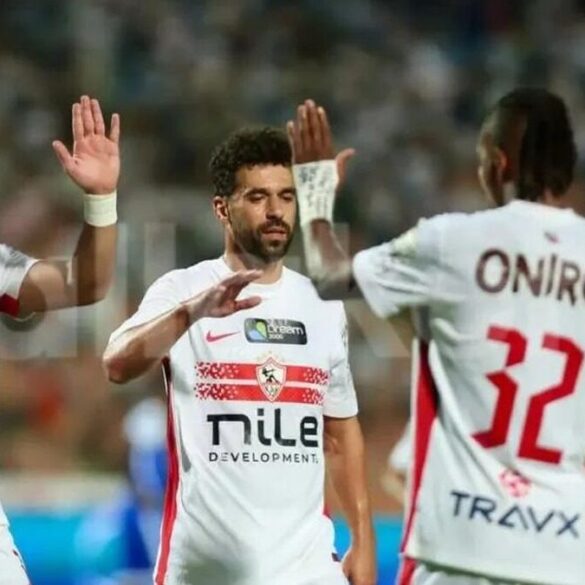 Des joueurs du Zamalek célèbrent pendant une rencontre